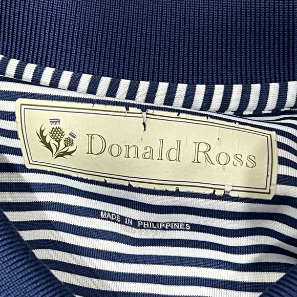 Donald Ross Striped Mens Polo Golf Tennis Short Sleeve Summer Shirt - Picture 5 of 5